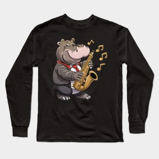 Hippo Sax Long Sleeve T-Shirt